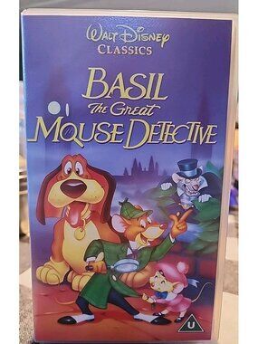 Basil The Great Mouse Detective VHS Tape Cert U Disney Animated Distributed UK